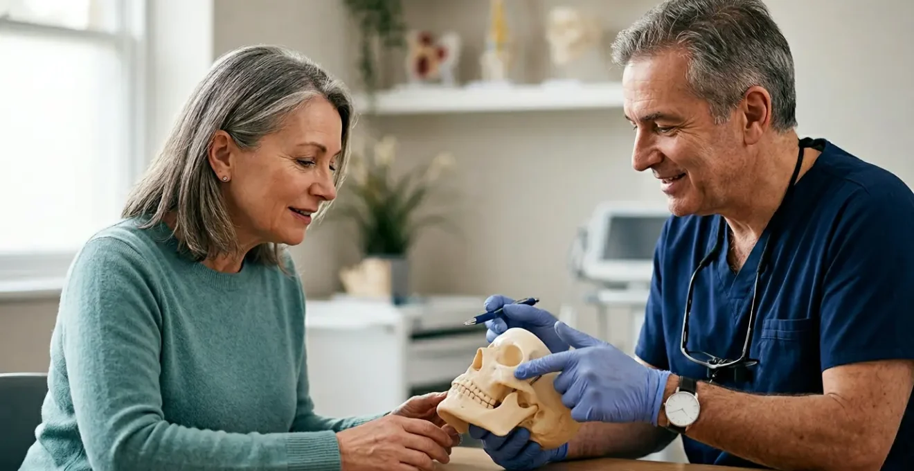 Paziente in consultazione pre-operatoria con chirurgo maxillo-facciale per valutazione paralisi facciale