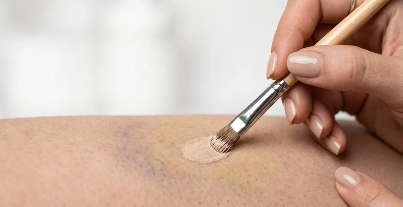 Tecnica professionale di color correcting per mascherare lividi in diverse fasi di guarigione
